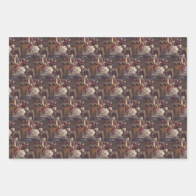 Jesus anointed in Bethany Wrapping Paper Sheets (Front)