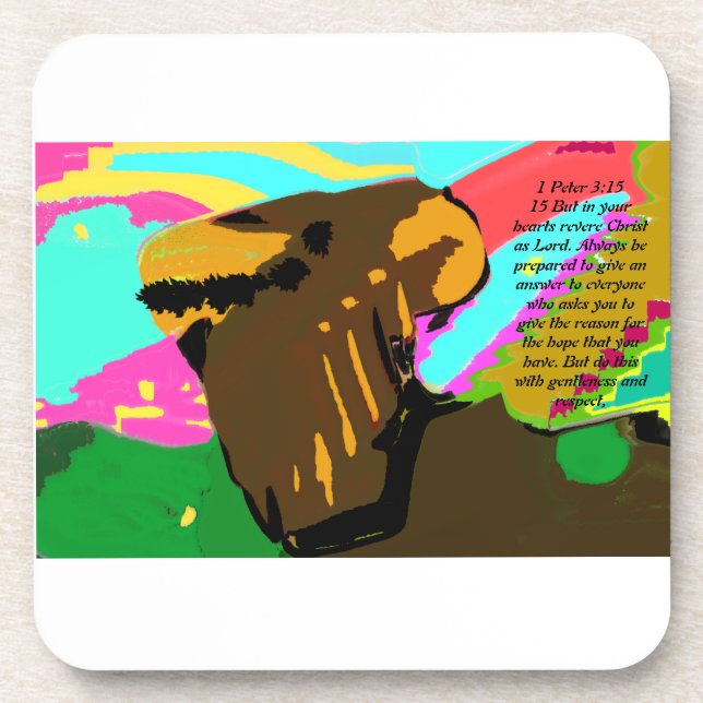 Jesus answer  beverage coaster (Front)