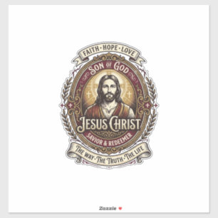 Jesus Antiques Heirloom Graphic Tee Christian Art_ Sticker