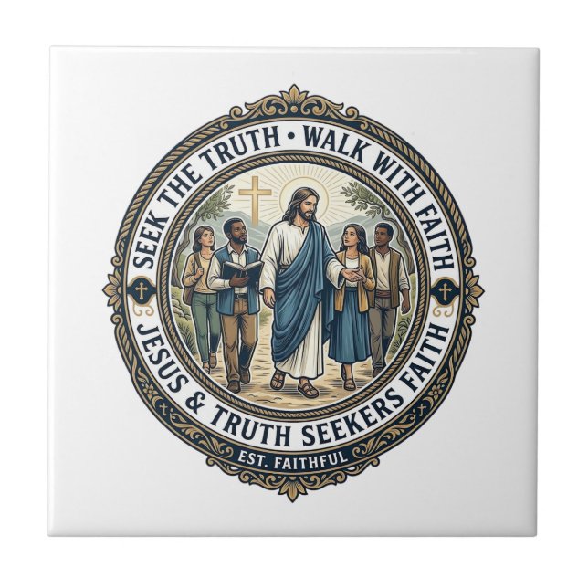 Jesus Apologetics Theology Nerd Shirt Faith Based  Ceramic Tile (Front)