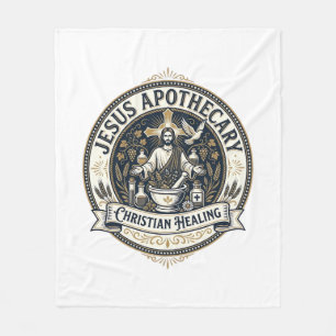 Jesus Apothecary Christian Healing Jesus Apothecar Fleece Blanket