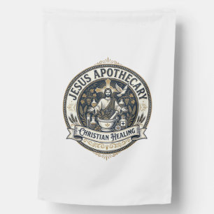 Jesus Apothecary Christian Healing Jesus Apothecar House Flag