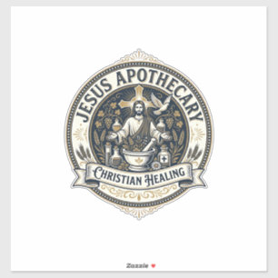Jesus Apothecary Christian Healing Jesus Apothecar Sticker