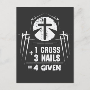 Jesus Appreciation Nails Cross forgiveness Christ Postcard