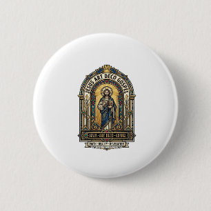 Jesus Art Deco Gospel Jesus Art Deco Christian Fai Button