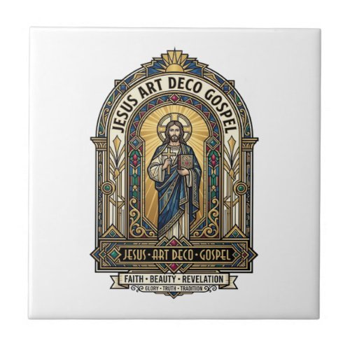 Jesus Art Deco Gospel Jesus Art Deco Christian Fai Ceramic Tile