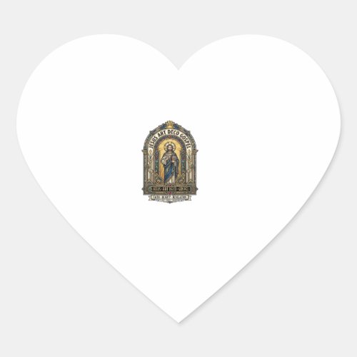 Jesus Art Deco Gospel Jesus Art Deco Christian Fai Heart Sticker