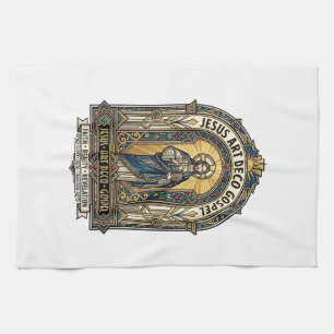Jesus Art Deco Gospel Jesus Art Deco Christian Fai Kitchen Towel