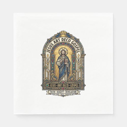 Jesus Art Deco Gospel Jesus Art Deco Christian Fai Napkins