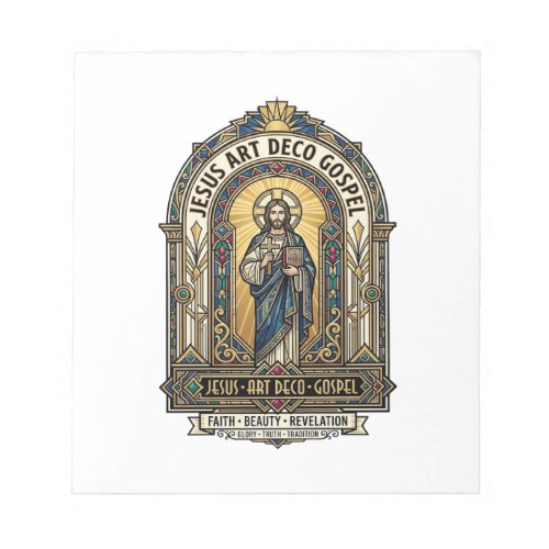 Jesus Art Deco Gospel Jesus Art Deco Christian Fai Notepad