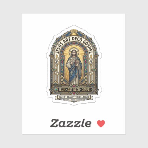 Jesus Art Deco Gospel Jesus Art Deco Christian Fai Sticker