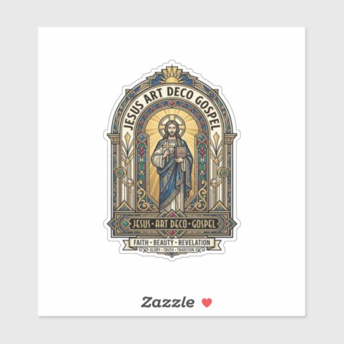Jesus Art Deco Gospel Jesus Art Deco Christian Fai Sticker