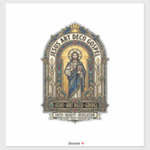 Jesus Art Deco Gospel Jesus Art Deco Christian Fai Sticker