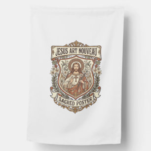 Jesus Art Nouveau Sacred Poster Jesus Art Nouveau House Flag