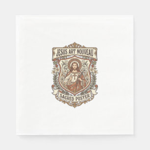 Jesus Art Nouveau Sacred Poster Jesus Art Nouveau Napkins