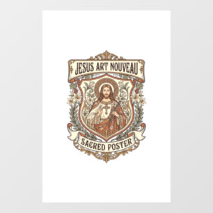 Jesus Art Nouveau Sacred Poster Jesus Art Nouveau Window Cling