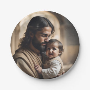 Jesus art paper plates
