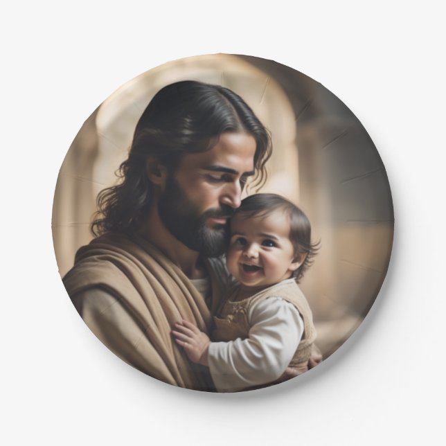 Jesus art paper plates (Front)
