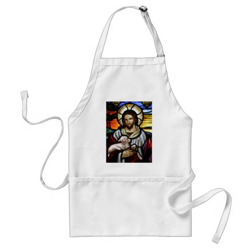 Jesus as The Good Shepherd Portrait Adult Apron