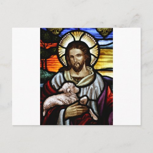 Jesus as The Good Shepherd Portrait Postcard