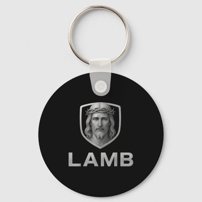 Jesus As The Lamb Iconic Christian Image  Keychain (Front)