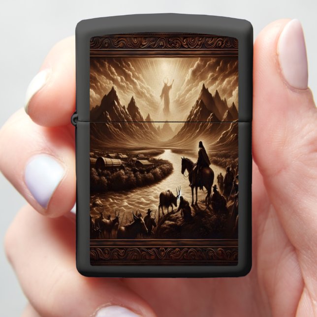 Jesus Ascending Over Mountains Zippo Lighter (In Hand)