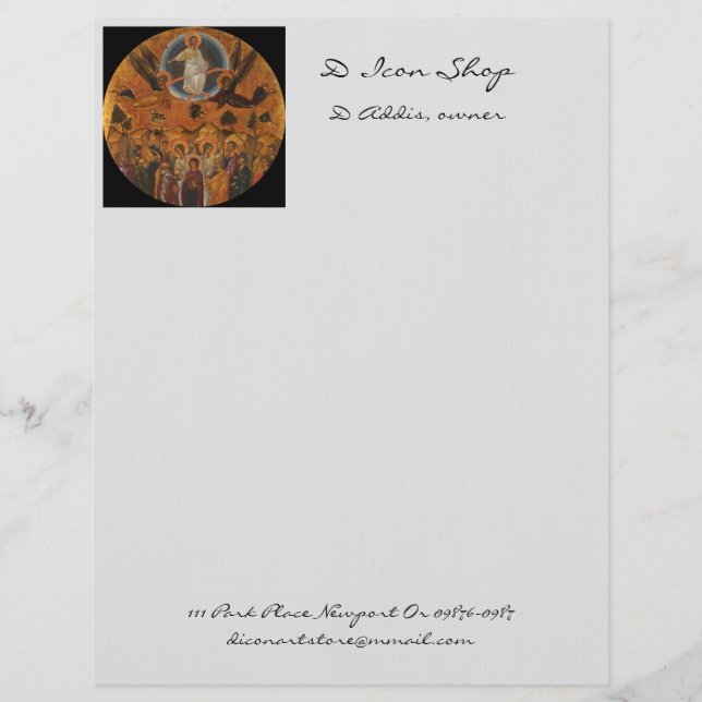Jesus Ascension to Heaven Letterhead (Front)