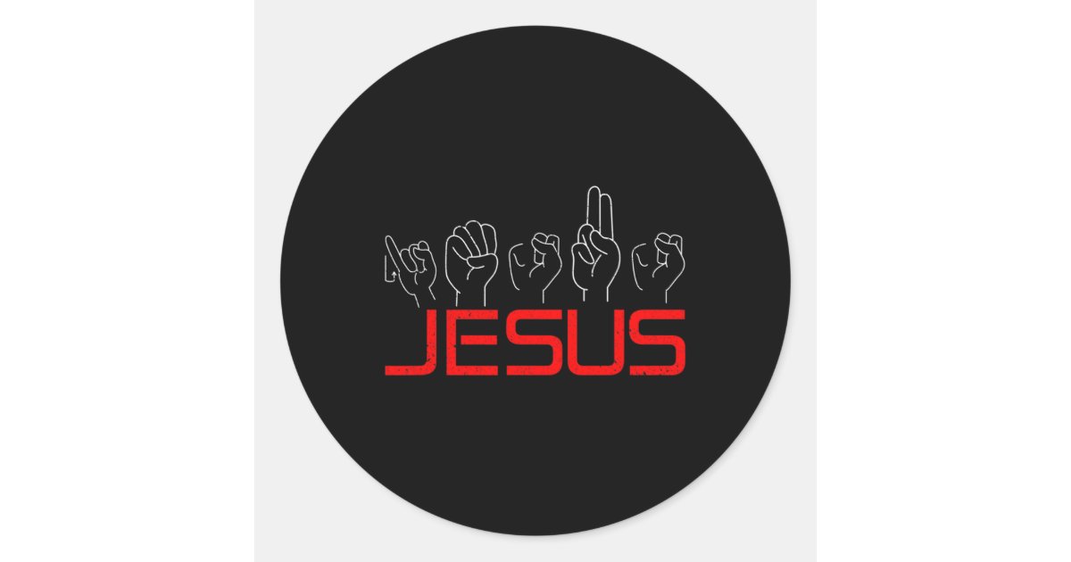 Jesus ASL American Sign Language Christian Deaf Aw Classic Round ...