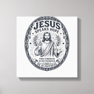 Jesus ASL Deaf Community Inclusion Shirt Christian Canvas Print