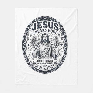 Jesus ASL Deaf Community Inclusion Shirt Christian Fleece Blanket