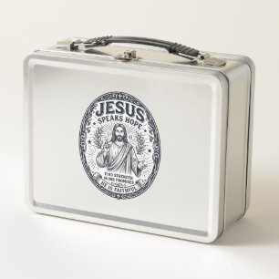 Jesus ASL Deaf Community Inclusion Shirt Christian Metal Lunch Box
