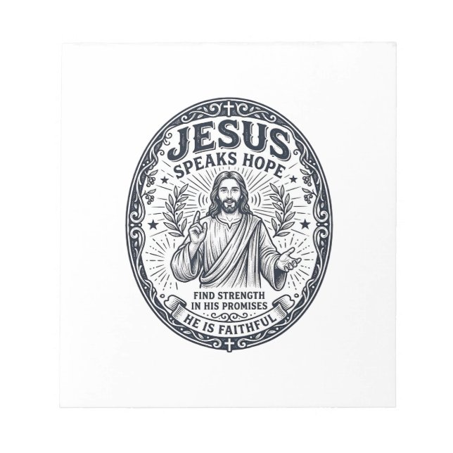 Jesus ASL Deaf Community Inclusion Shirt Christian Notepad (Front)