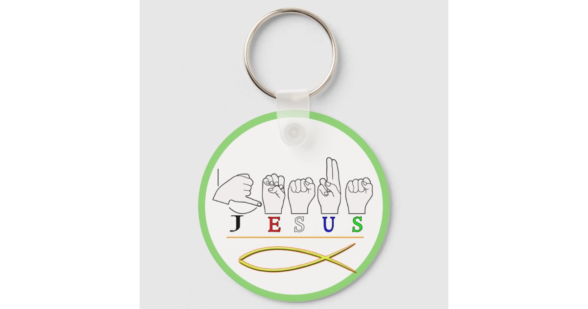 JESUS ASL FINGER SPELLED SIGN COLORS KEYCHAIN | Zazzle