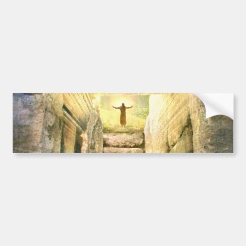 Jesus at Empty Tomb Easter Resurrection Bumper Sticker