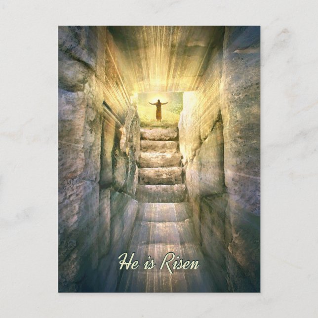 Jesus at Empty Tomb Easter Resurrection Holiday Postcard (Front)