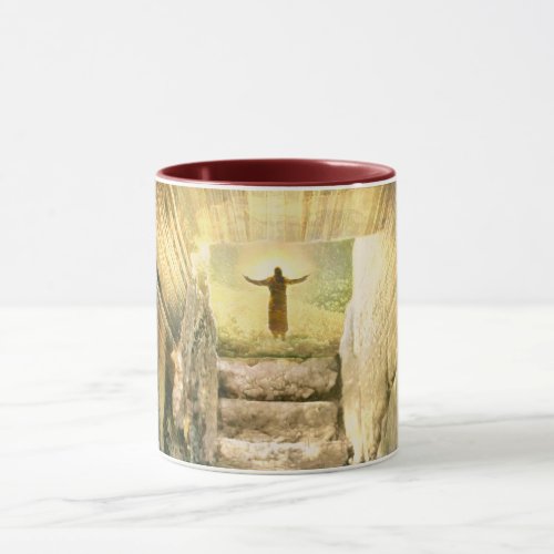 Jesus at Empty Tomb Easter Resurrection Mug