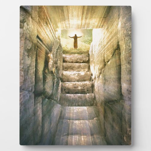 Jesus at Empty Tomb Easter Resurrection Plaque