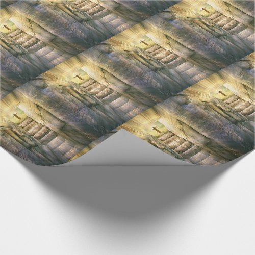 Jesus at Empty Tomb Easter Resurrection Wrapping Paper