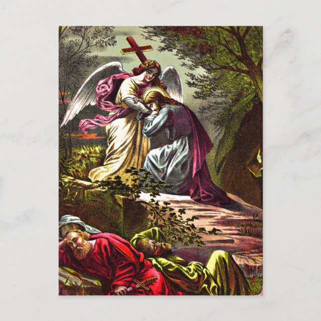 Jesus at Gethsemane postcard (Front)