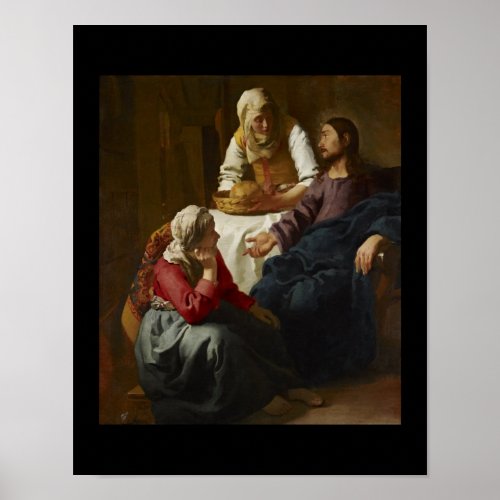 Jesus at Mary and Marthas Home Poster