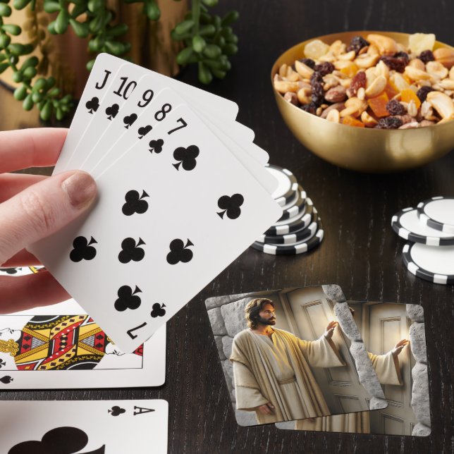  Jesus at Sunrise Antique Door Poker Cards (In Situ)