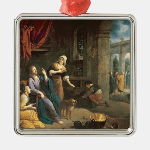 Jesus at the Home of Martha and Mary Metal Ornament