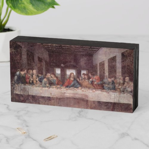 Jesus at The Last Supper Leonardo da Vinci Wooden Box Sign