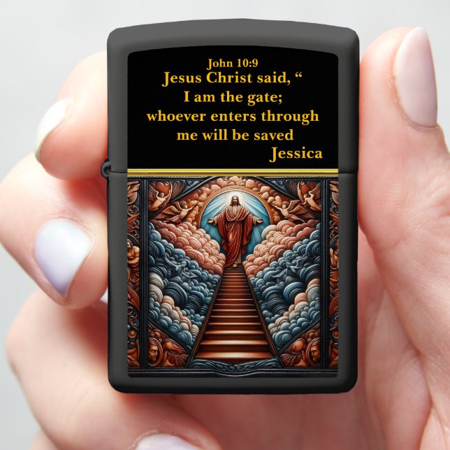 Jesus at the Stairway to Heaven Zippo Lighter (In Hand)