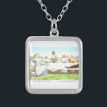 Jesus at Wedding of Cana  Silver Plated Necklace<br><div class="desc">" The Wedding at Cana or Marriage at Cana " Religious theme interpreted with the modern Computer Graphics 3d 2d. Jesus, his mother and his disciples are invited to a wedding, and when the wine runs out, Jesus delivers a sign of his glory by turning water into wine. Jesus invites...</div>