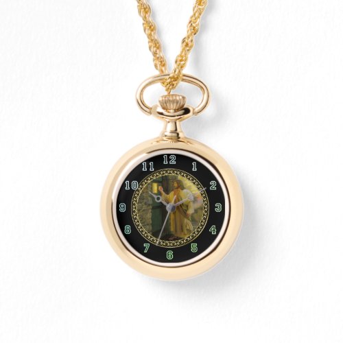 Jesus At Your Door with a gold foil design Watch