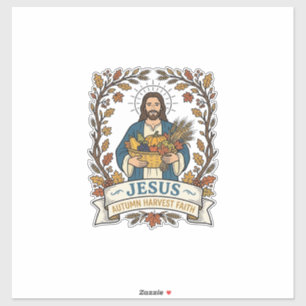 Jesus Autumn Harvest Faith Jesus Autumn Harvest Ch Sticker