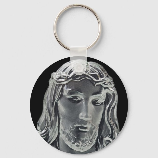 Jesus B&W Image Keychain (Front)