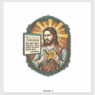 Jesus Bad Influencer Product Review Fail Social Me Sticker