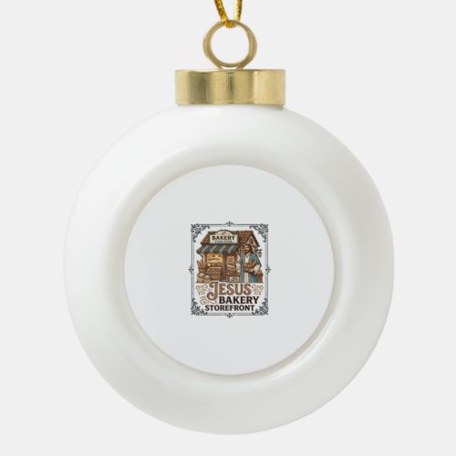Jesus Bakery Storefront Jesus Bakery Storefront Ch Ceramic Ball Christmas Ornament